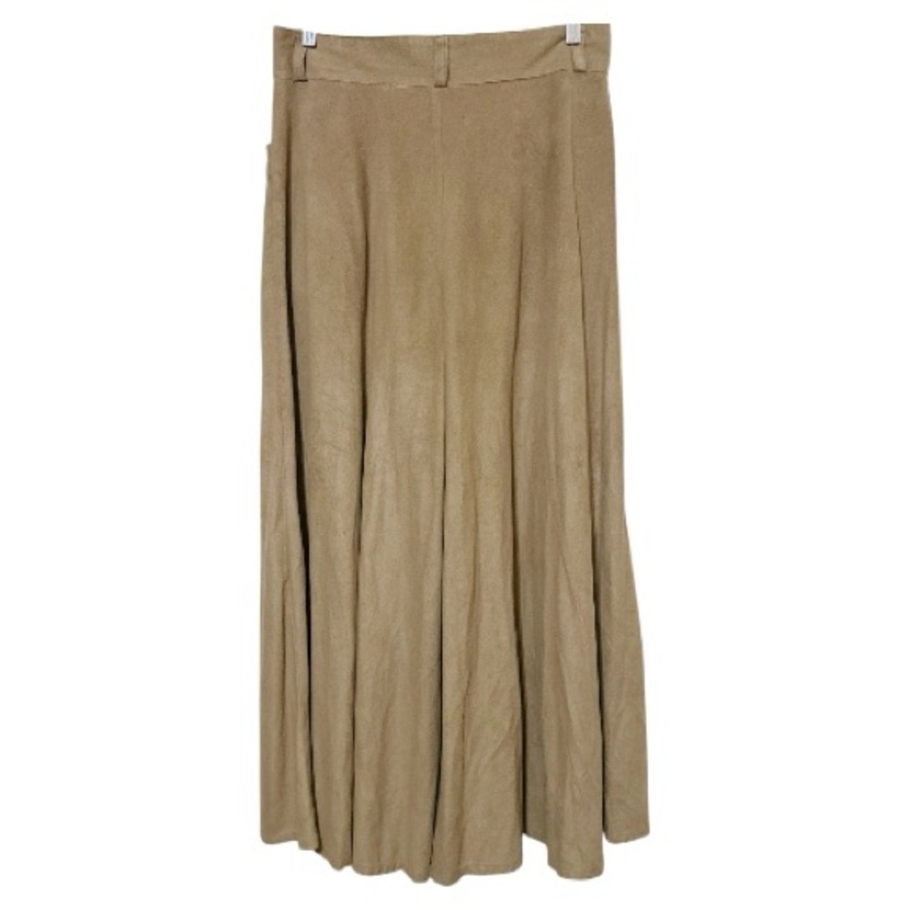 WahMaker Vintage Collection Tan Faux Suede Wide Leg Palazzo Culotte Pants Sze 12 - Picture 3 of 6